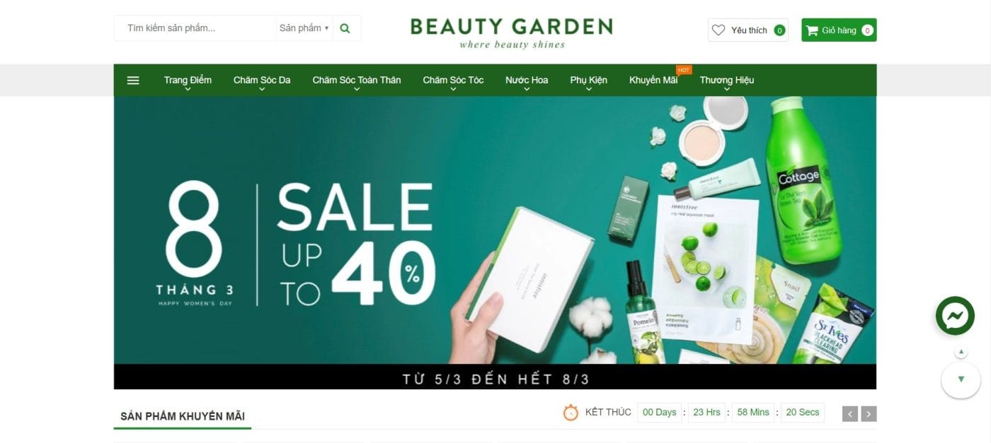 Thiết kế website mỹ phẩm