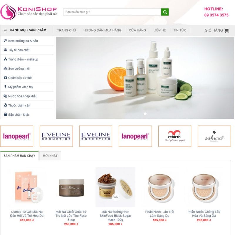 Thiết website mĩ phẩm đẹp tại Đà Nẵng
