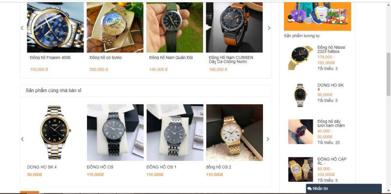 Triển khai bán đồng hồ qua mô hình online 