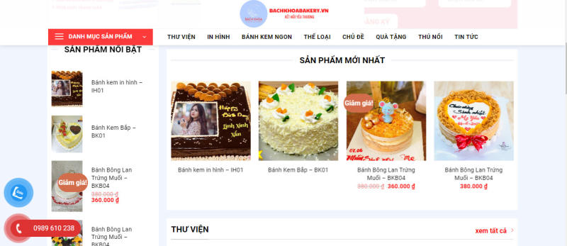 Website Bách Khoa Bakery